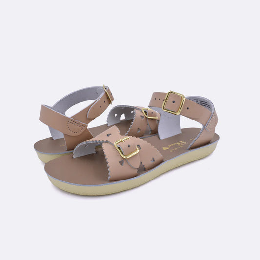 Sun-San Salt Water Sandals- Sweetheart-Latte- Little Kids