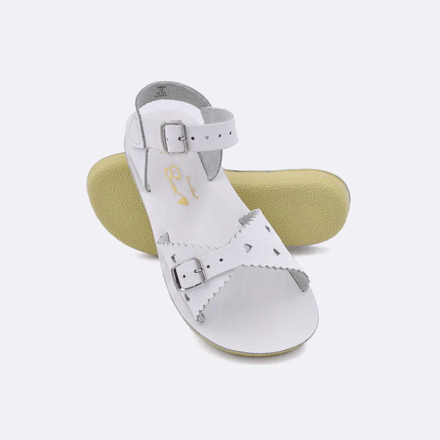 Sun-San Salt Water Sandals- Sweetheart-White- Little Kids
