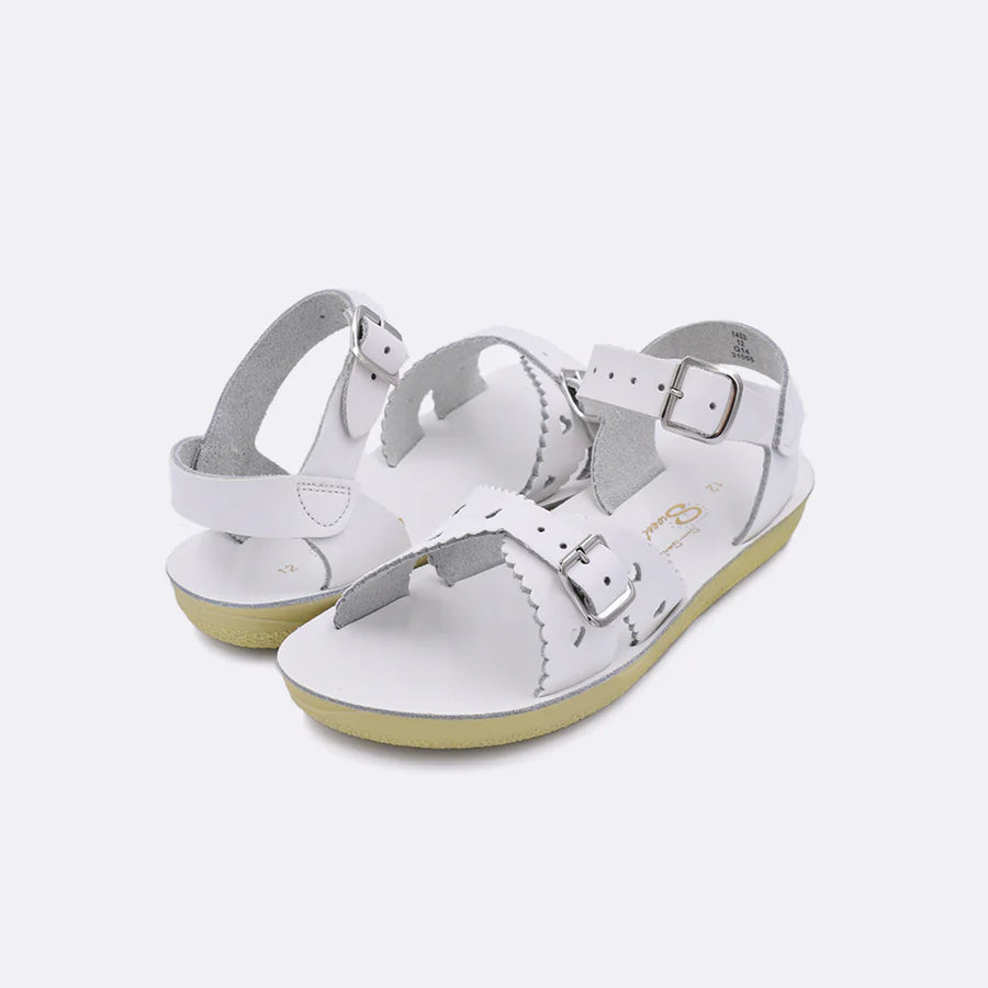 Sun-San Salt Water Sandals- Sweetheart-White- Little Kids